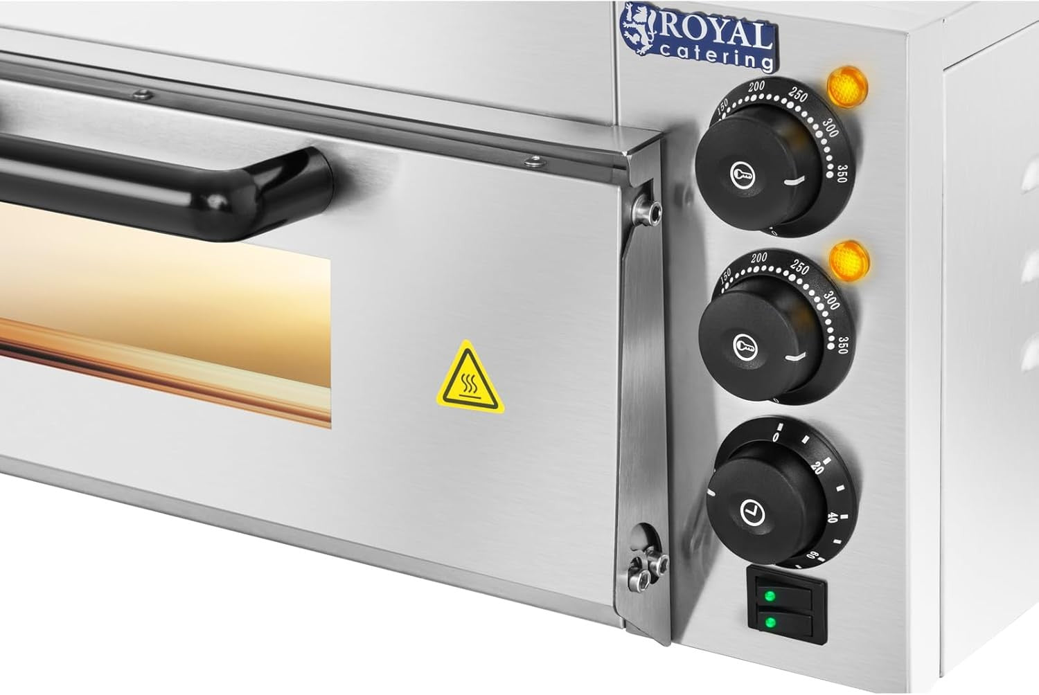 Electric Pizza Oven 2000W Fireclay Stone Large 40cm Surface Timer 120min