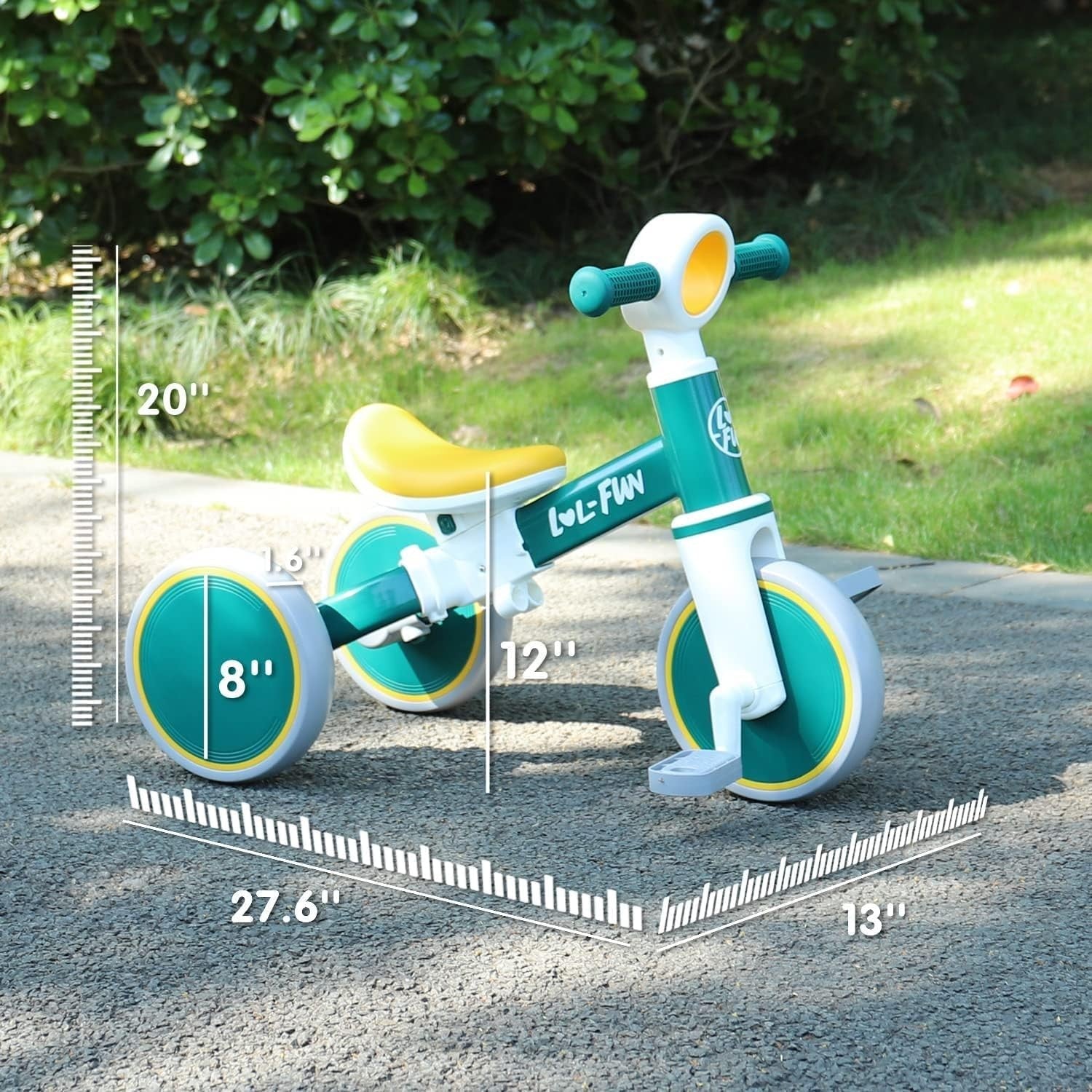 4 in 1 Kids Tricycle Balance Bike Toddler Ride On Removable Pedals 1-4Y