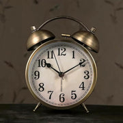 Retro Twin Bell Alarm Clock Brass Loud Ring Battery Operated Bedside Desk