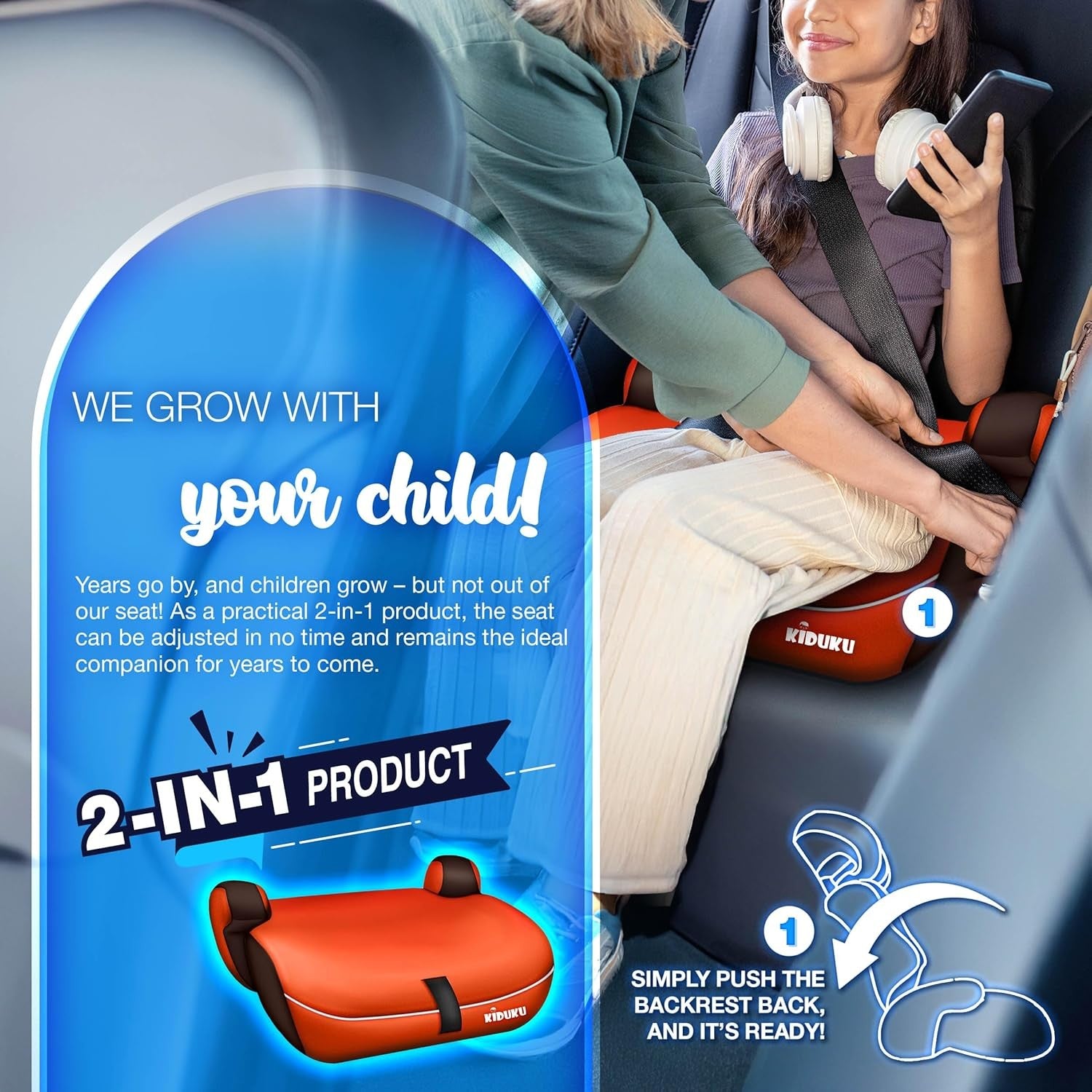 3 in 1 Child Car Seat Booster Group 1/2/3 9–36kg 1–12 Years