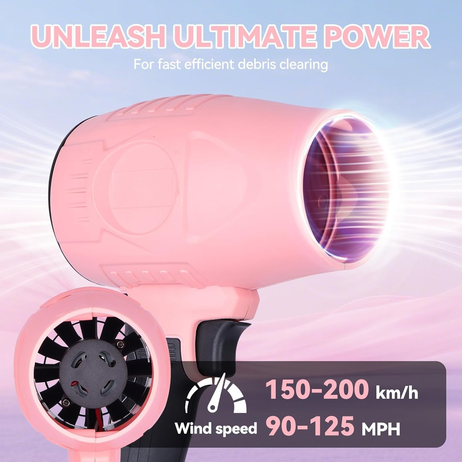 Cordless Electric Leaf Blower 21V Dual Batteries Lightweight Turbo Handheld