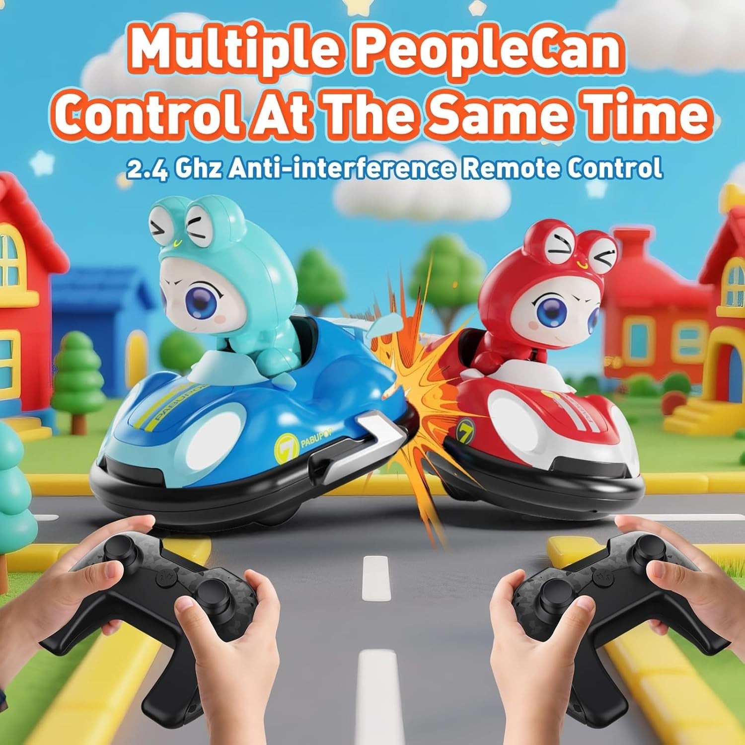 2-Pack Kids RC Bumper Cars w/ Ejecting Drivers, Lights & Music – Ages 6-12 Toy