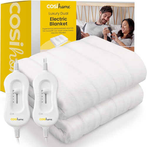 King Size Electric Heated Underblanket Dual Control Soft Fleece Washable