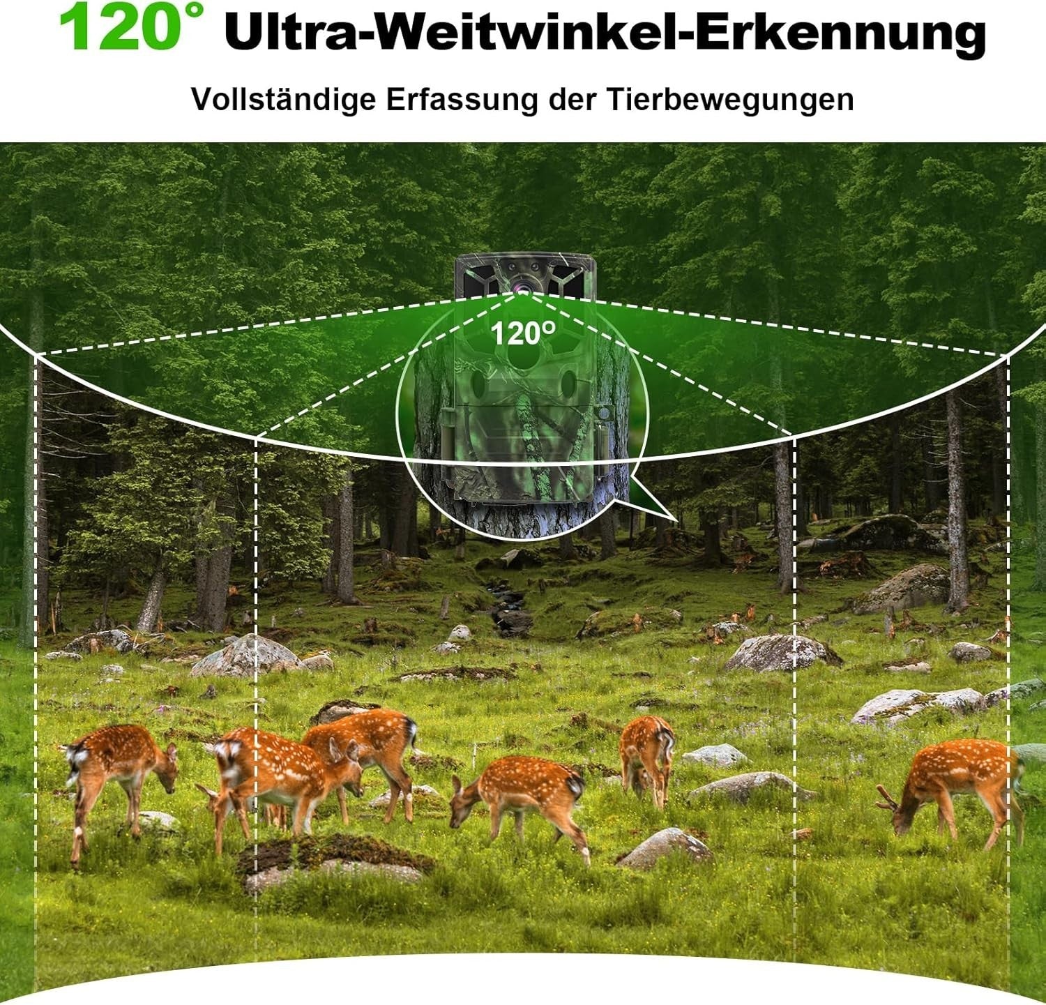 5K Trail Camera 60MP WiFi Bluetooth Night Vision Waterproof Hunting Cam