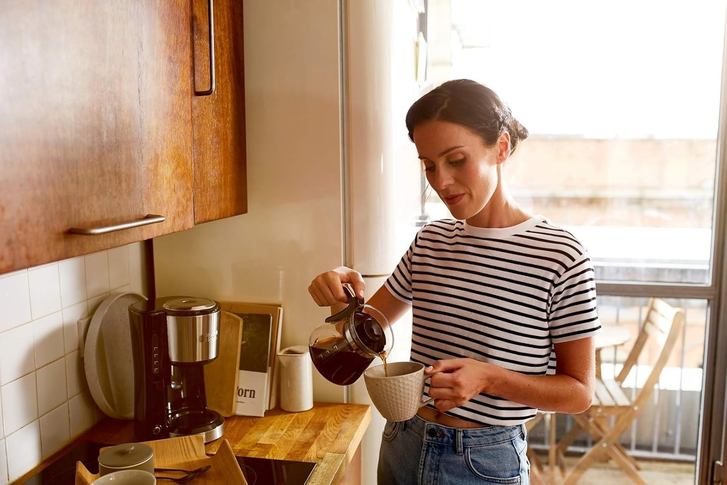 Compact Filter Coffee Maker 0.6L Permanent Filter Mini Drip Machine Stainless