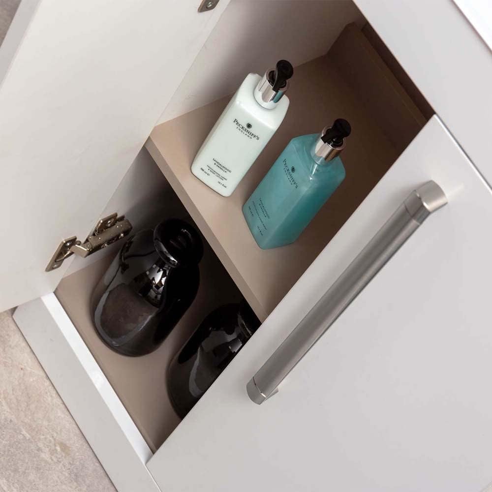 600mm White Bathroom Vanity Unit with Basin Gloss Floor Standing Cabinet
