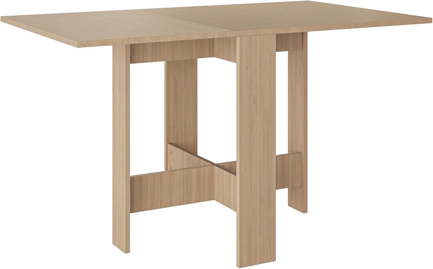 Foldable Oak Dining Table 130x76cm Space-Saving Multifunctional Kitchen Table