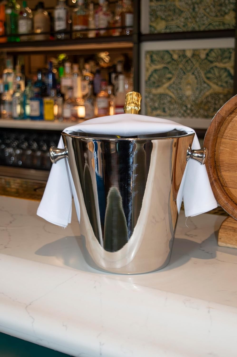 Wine Champagne Cooler Bucket Double Wall Stainless Steel Ice Bucket 22cm