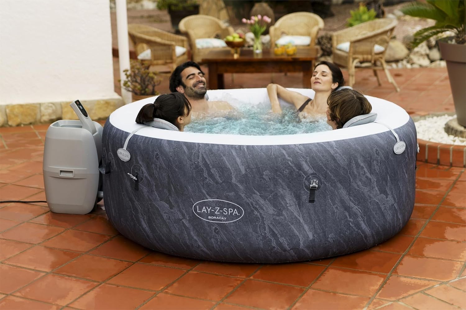 Inflatable Hot Tub Spa 120 Air Jet Massage App Control 2–4 Person