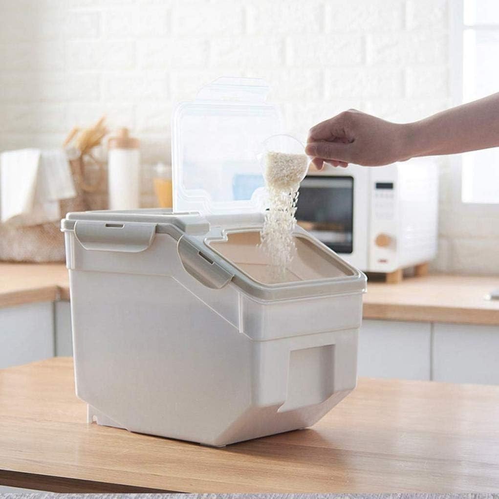 25KG Airtight Rice Grain Storage Container Moistureproof Dispenser Bin