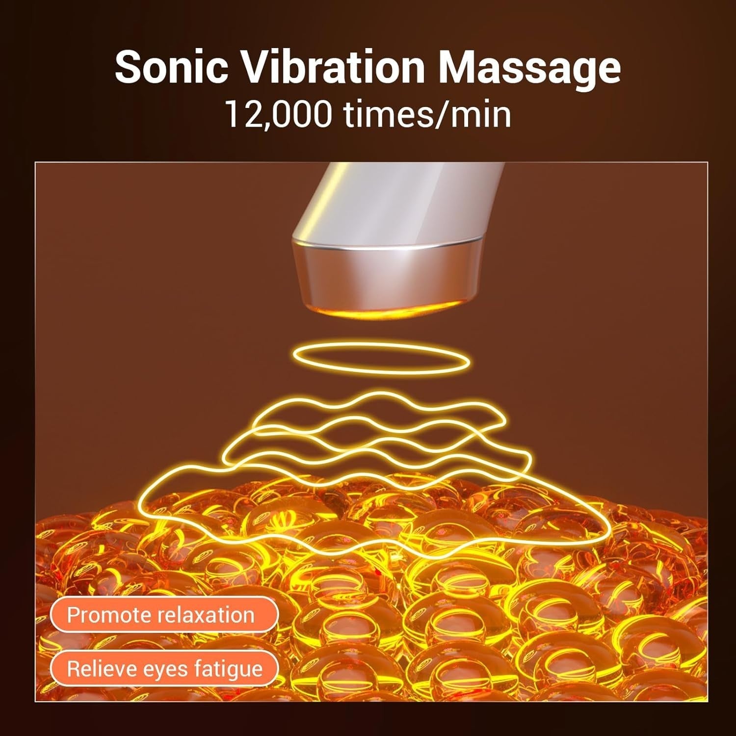 Heated Eye Massager 40℃ Sonic Vibration Red Light Anti Aging USB