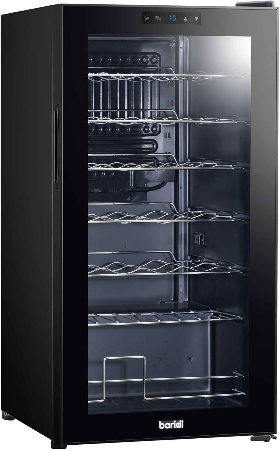 28 Bottle Wine Cooler Fridge Digital Touch Control LED Quiet Freestanding