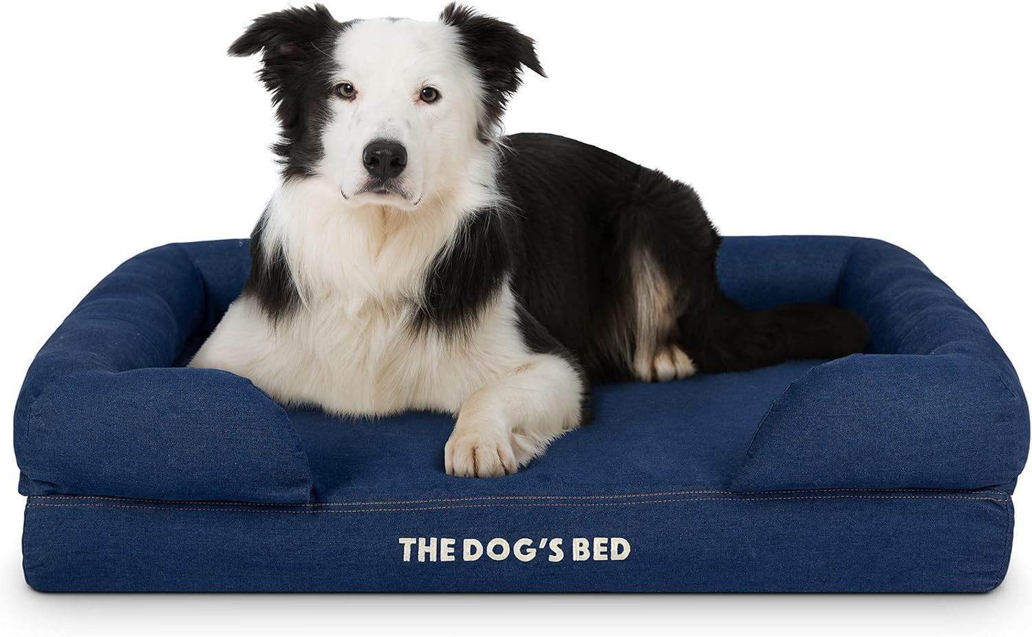 Large Orthopedic Dog Bed Memory Foam Washable 91x70cm Denim