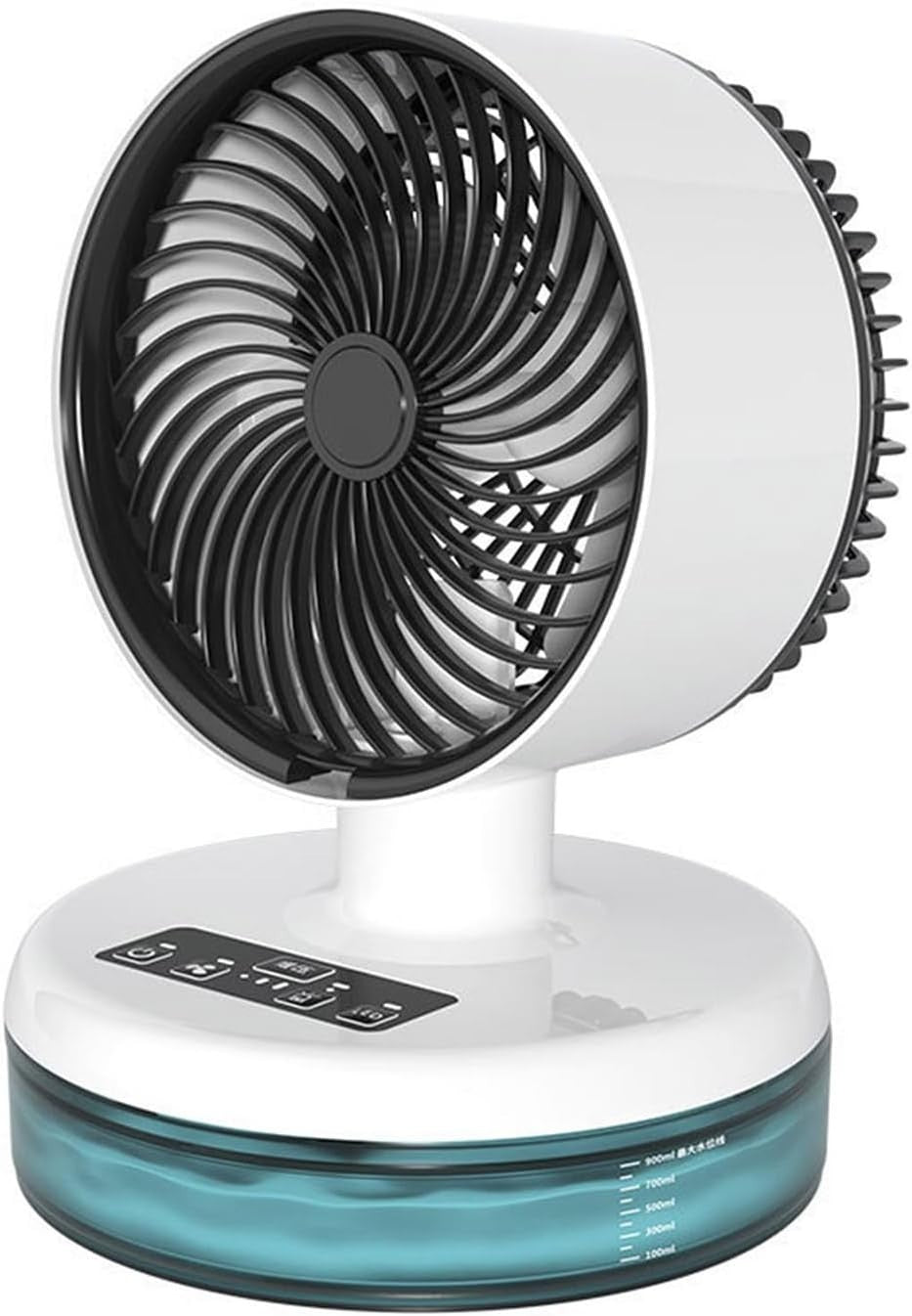 Portable Misting Fan – USB Small 900mL Water Tank 3 Speed LED Light Desk Cooler