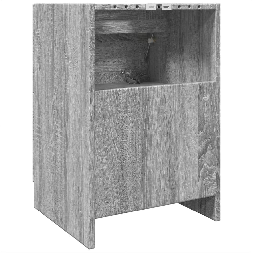 Grey Sonoma Bathroom Sink Cabinet 40x37x59cm Modern Under Sink Storage Unit