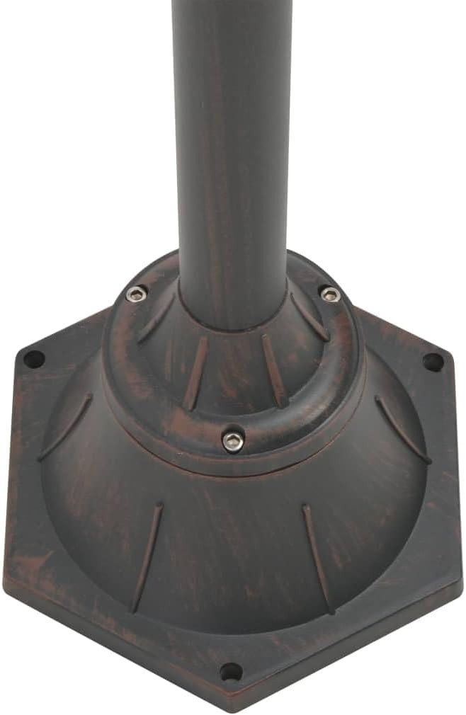 Bronze 2-Lantern Garden Post Light 220cm Aluminium IP44 E27