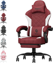 Reclining Gaming Chair w/ Footrest 350lbs High Back Fabric