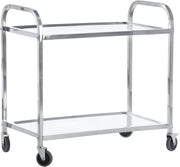 Stainless Steel Catering Trolley 2 Tier Heavy Duty Rolling Kitchen Cart