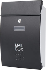 Secure Wall Mounted Mailbox Lockable Rustproof Steel Post Box for Letters