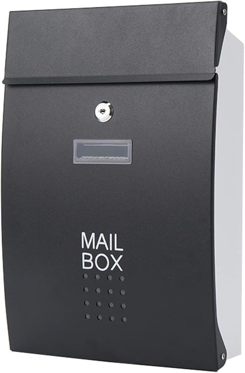 Secure Wall Mounted Mailbox Lockable Rustproof Steel Post Box for Letters