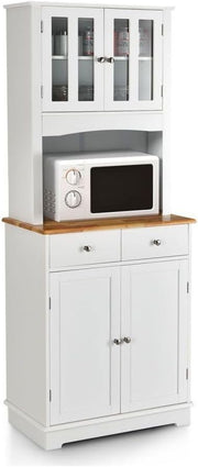 White 170cm Tall Kitchen Cupboard 4-Door 4-Drawer Adjustable Shelves