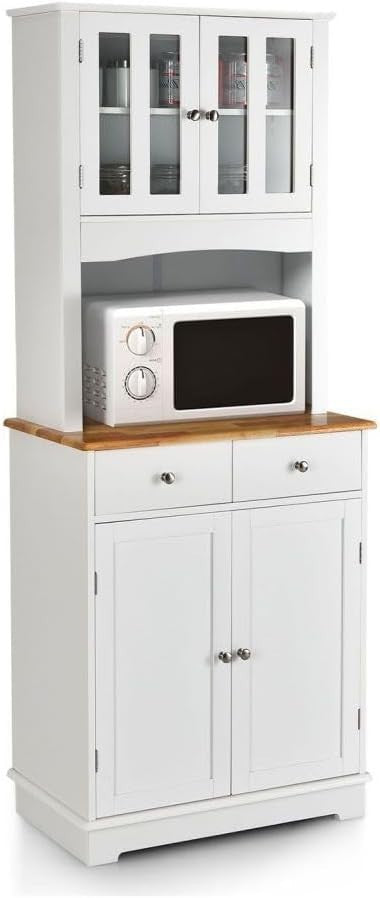 White 170cm Tall Kitchen Cupboard 4-Door 4-Drawer Adjustable Shelves