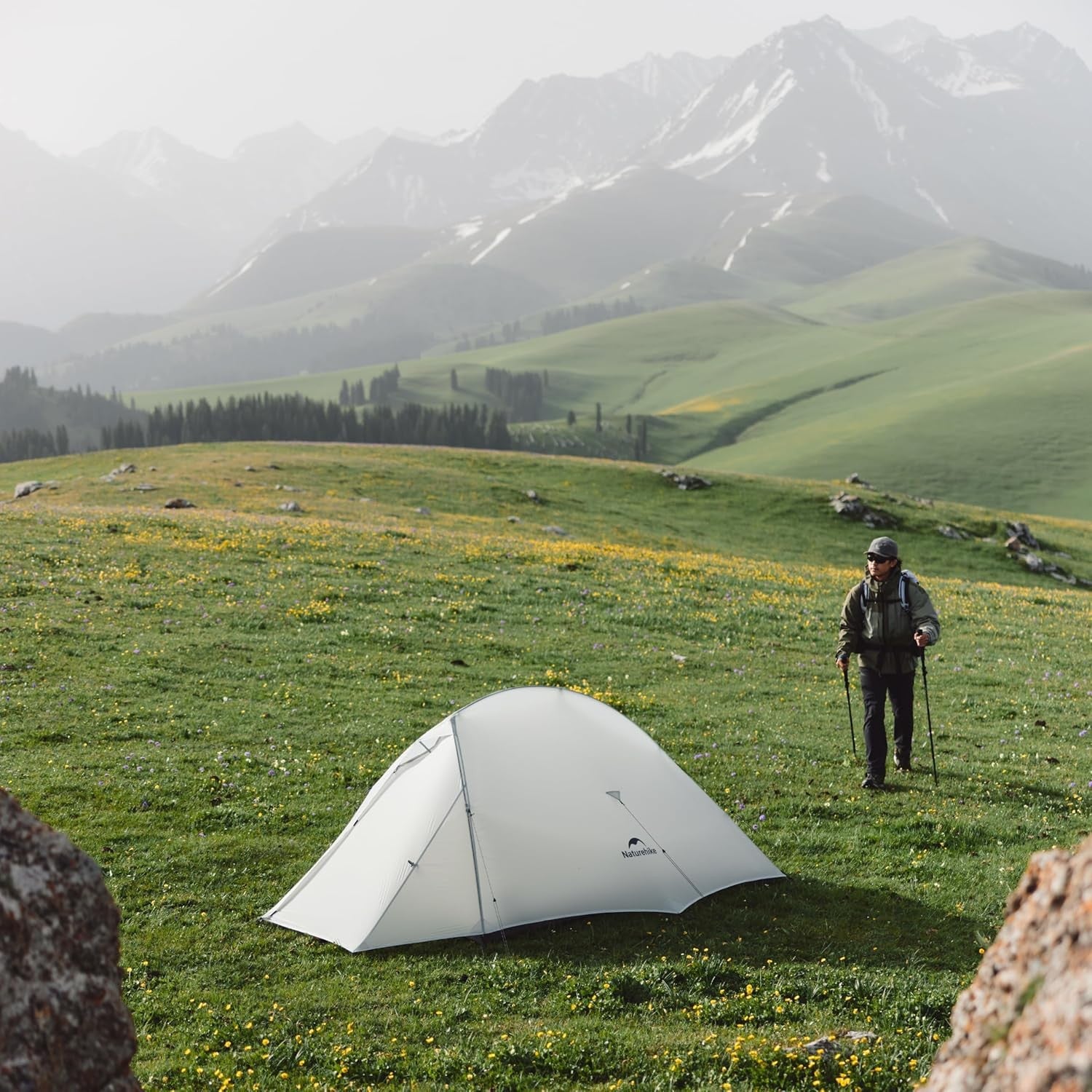Ultralight 1 Person Backpacking Tent 4 Season Waterproof