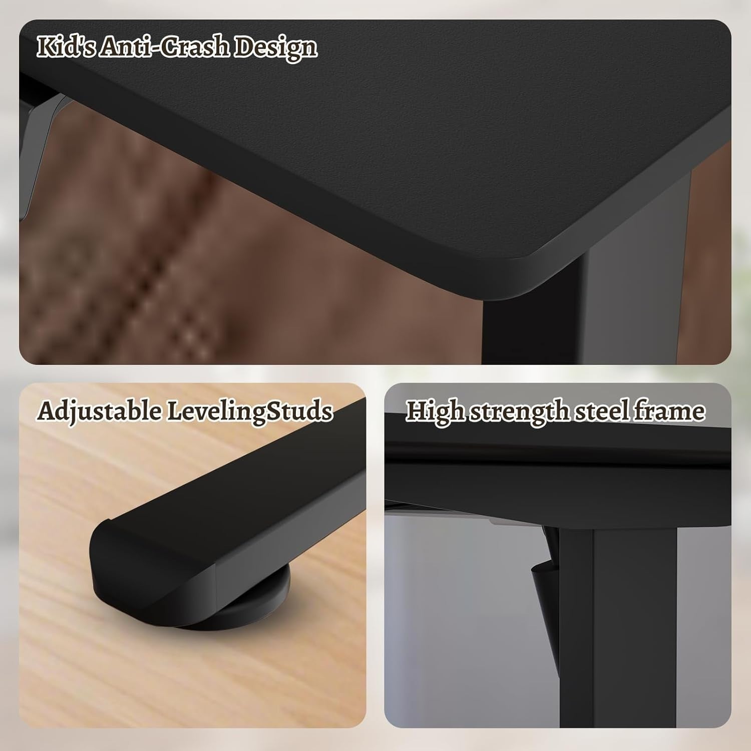 Adjustable Electric Standing Black Desk 140x60cm Smart Sit Stand Workstation