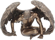 Bronze Angel Figurine 20cm Resin Winged Statue Home Decor Spiritual Ornament