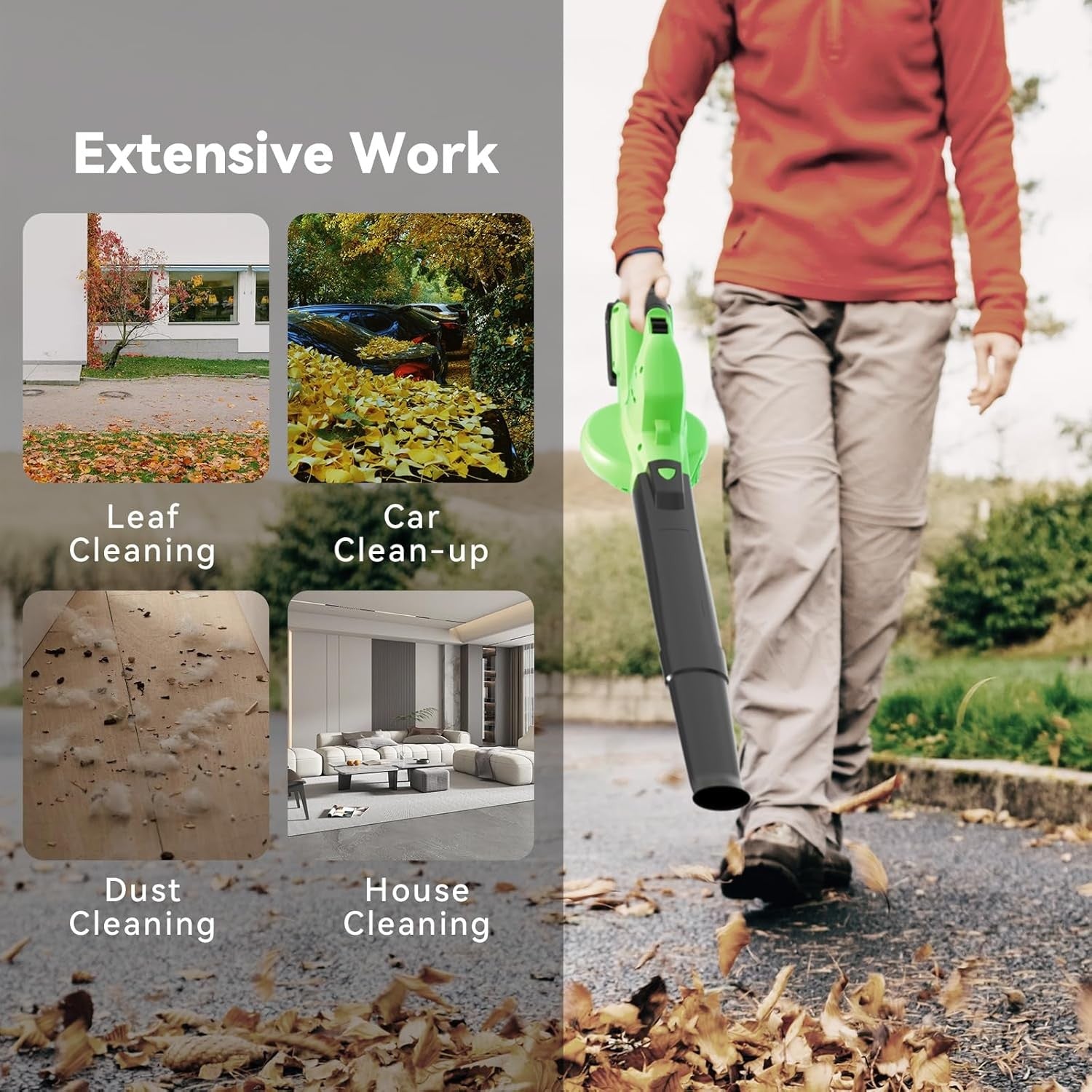 Cordless Leaf Blower 20V 135MPH Lightweight Handheld w/ Battery Charger