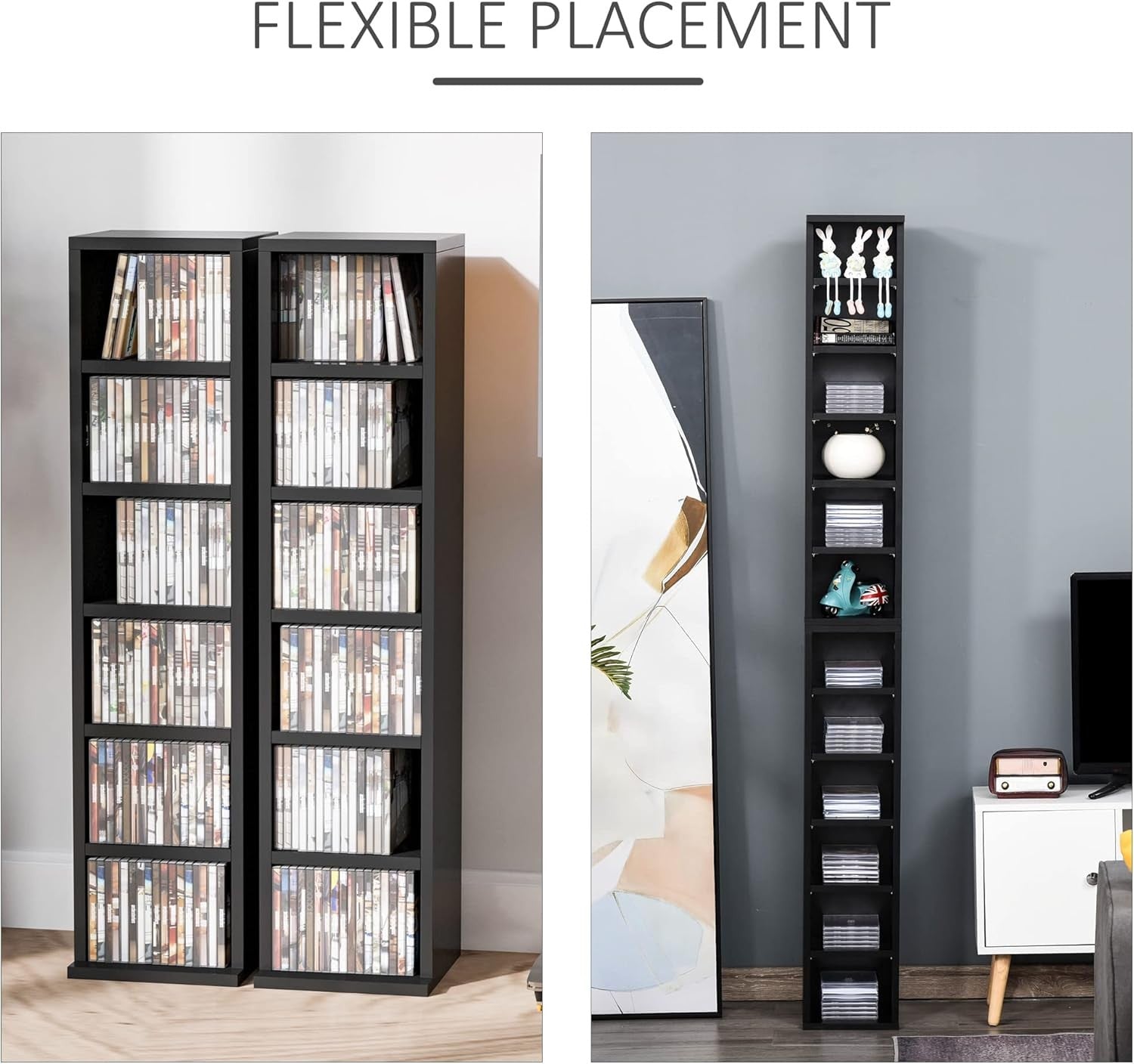 Modern 8-Cube Tall Bookcase Room Divider – Freestanding Storage Shelf White