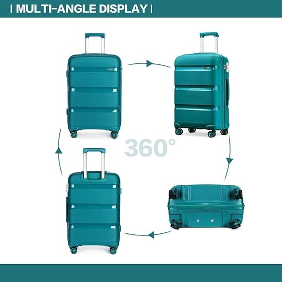 24 Inch Lightweight Hard Shell Suitcase PP 4 Spinner Wheels TSA Lock