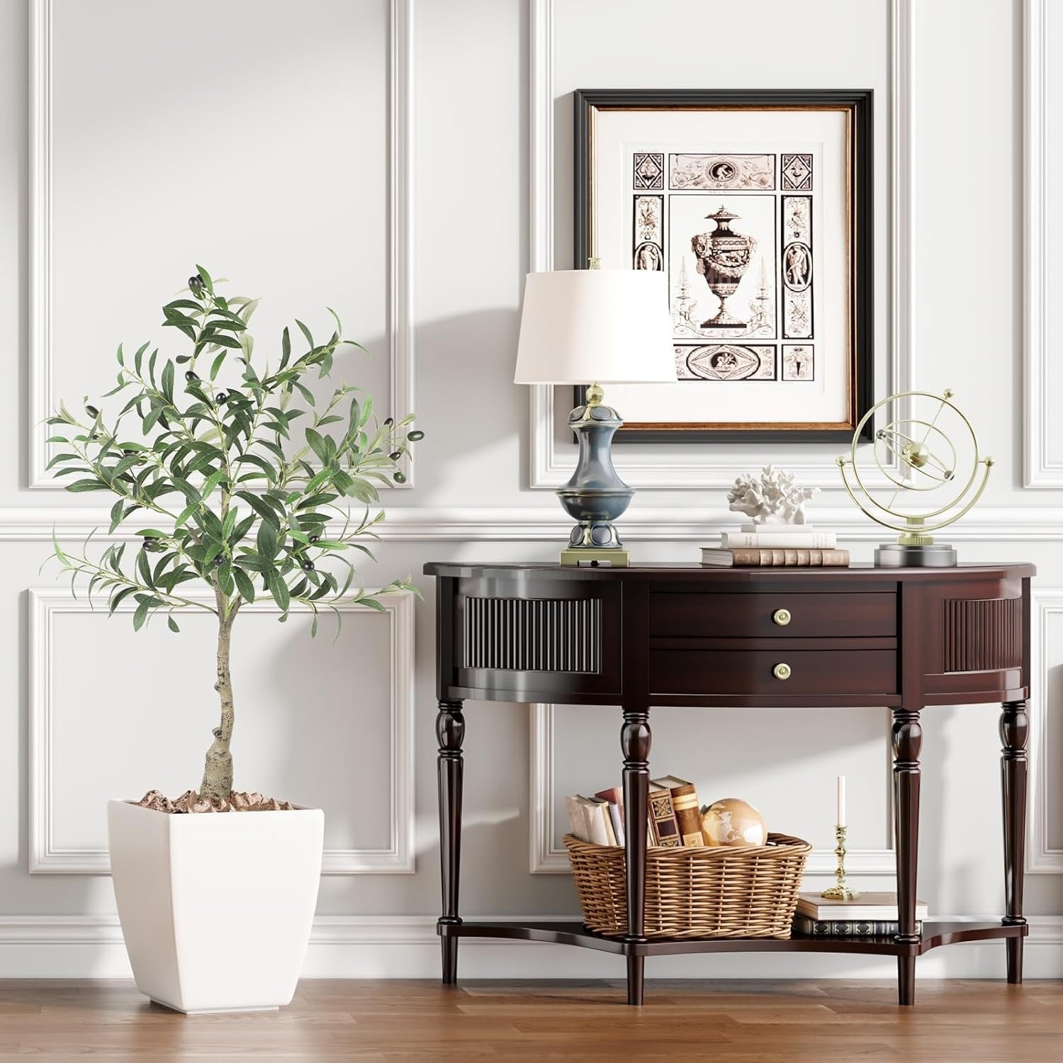 3ft Artificial Olive Tree Faux Plant Indoor Decor Realistic Leaves Natural Trunk