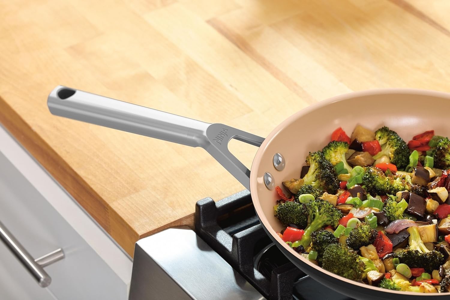 30cm Terracota & Black Ceramic Non-Stick Frying Pan – Induction & Oven Safe