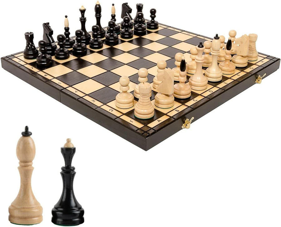 Tournament Wooden Chess Set 50cm Inlaid Foldable Board Staunton No.5 Pieces