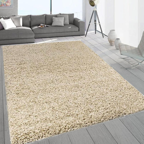 Extra Large Shaggy Rug 160x230cm 5cm Thick Soft High Pile Light Beige Carpet