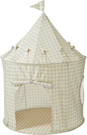 Kids Indoor Play Tent Castle Pop Up House Large Beige Gingham
