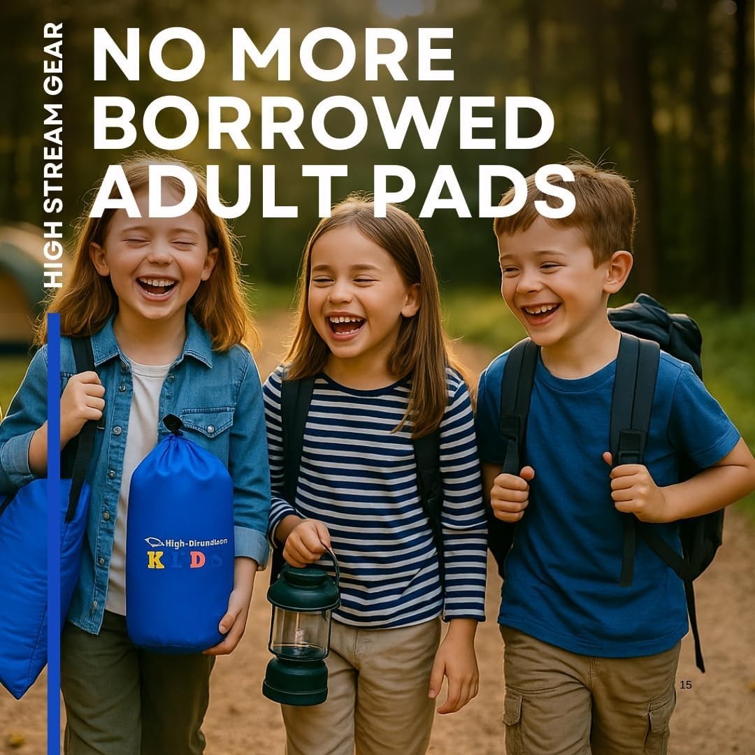 Kids Inflatable Sleeping Mat with Pillow | Portable Camping Travel Bed