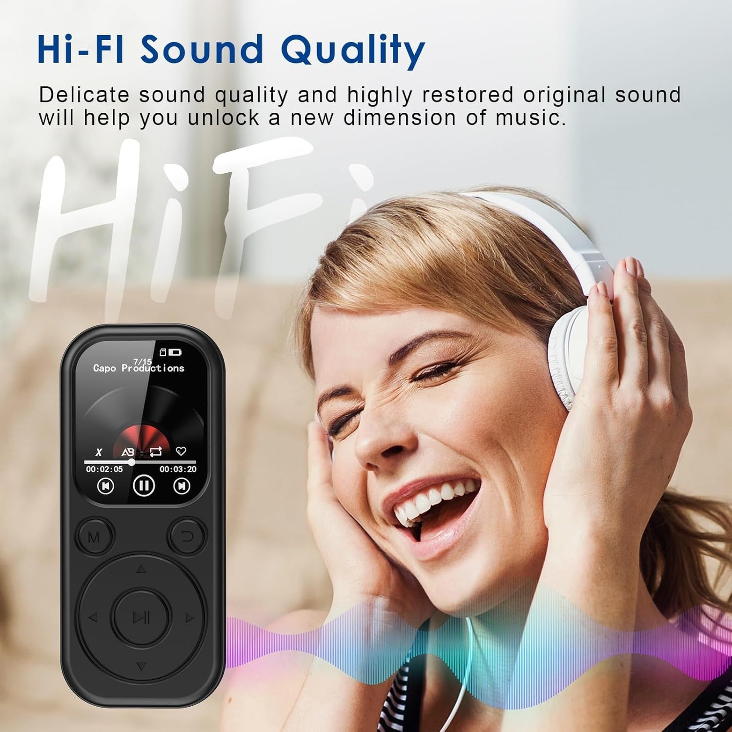 64GB Bluetooth MP3 Player Black 2.01" HD Screen FM