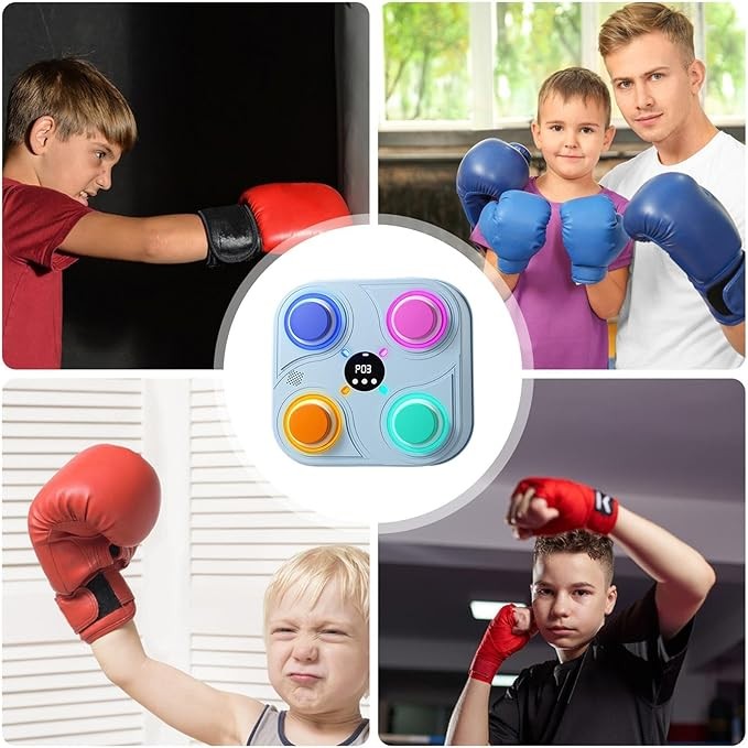 Music Boxing Machine Wall Mount LED Punch Pad Bluetooth Training Gloves