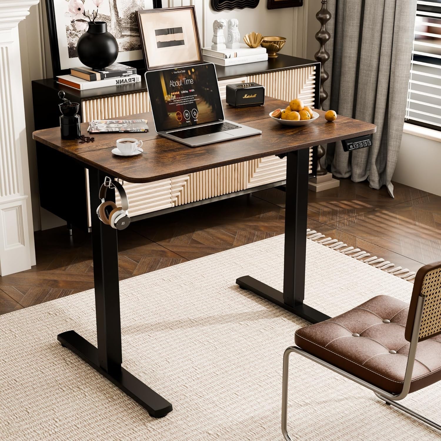 Electric Standing Desk Height Adjustable Sit Stand Home Office 90x60cm