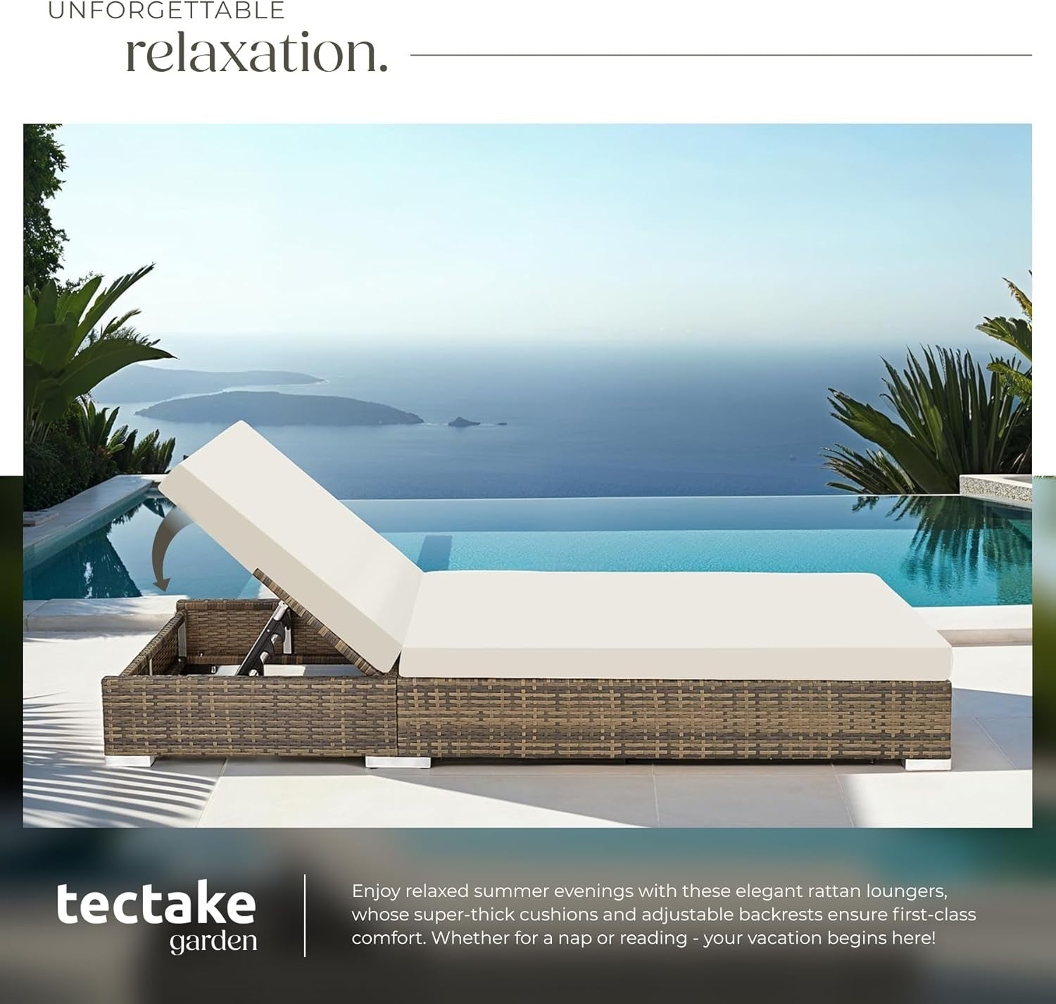 3PC Rattan Sun Lounger Set Outdoor Reclining Garden Bed w/ Table Cover