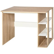 Work Desk with Shelves – Home Office Table 100cm Wide Study Desk White