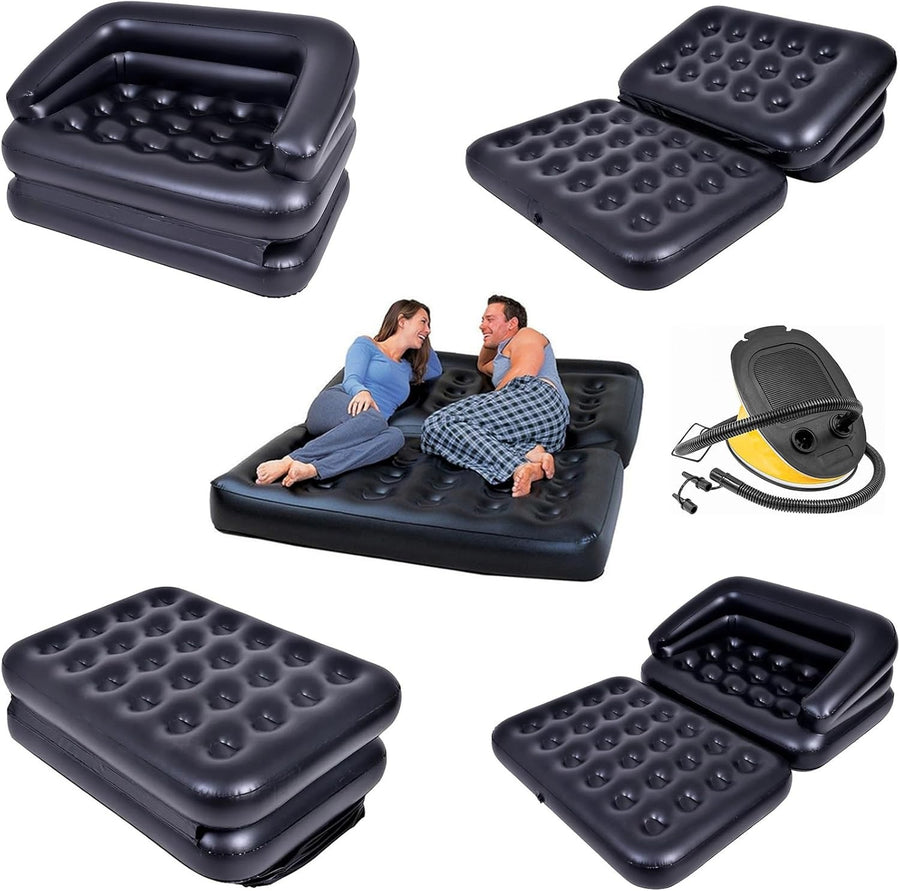 Double Inflatable Sofa Bed Air Couch Foldable Camping Indoor Outdoor