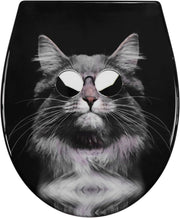 Black Cat Soft Close Toilet Seat Quick Release Top-Fix Duroplast 45x37cm