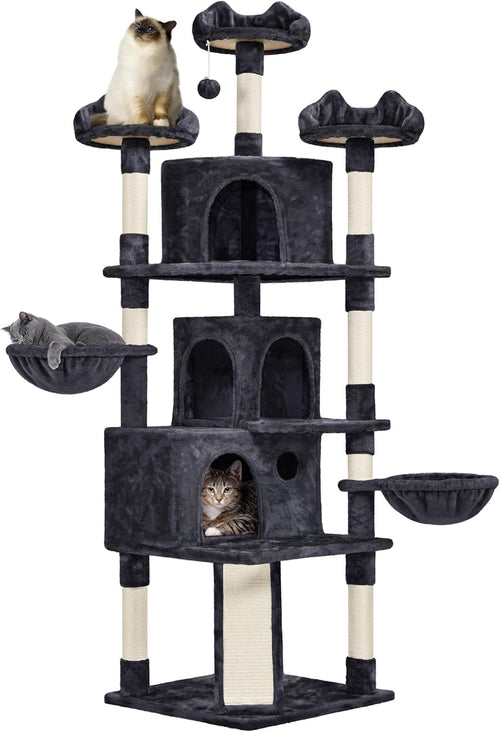 Large Cat Tree 194cm Multi Level Cat Tower With Condos Scratching Posts