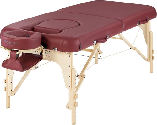 76cm Portable Pregnancy Massage Table | Eva Spa Bed w/ Belly Cutouts Burgundy