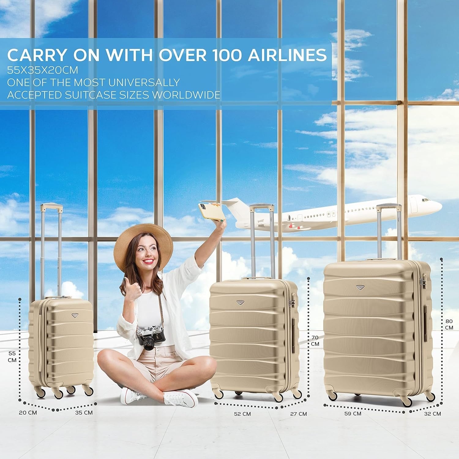 25” Medium Check-In Spinner Suitcase ABS Hard Shell Lightweight Lock