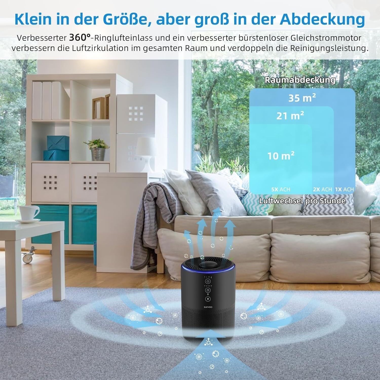 H13 HEPA Air Cleaner for Bedroom Quiet Sleep Mode Aroma Pet Smoke