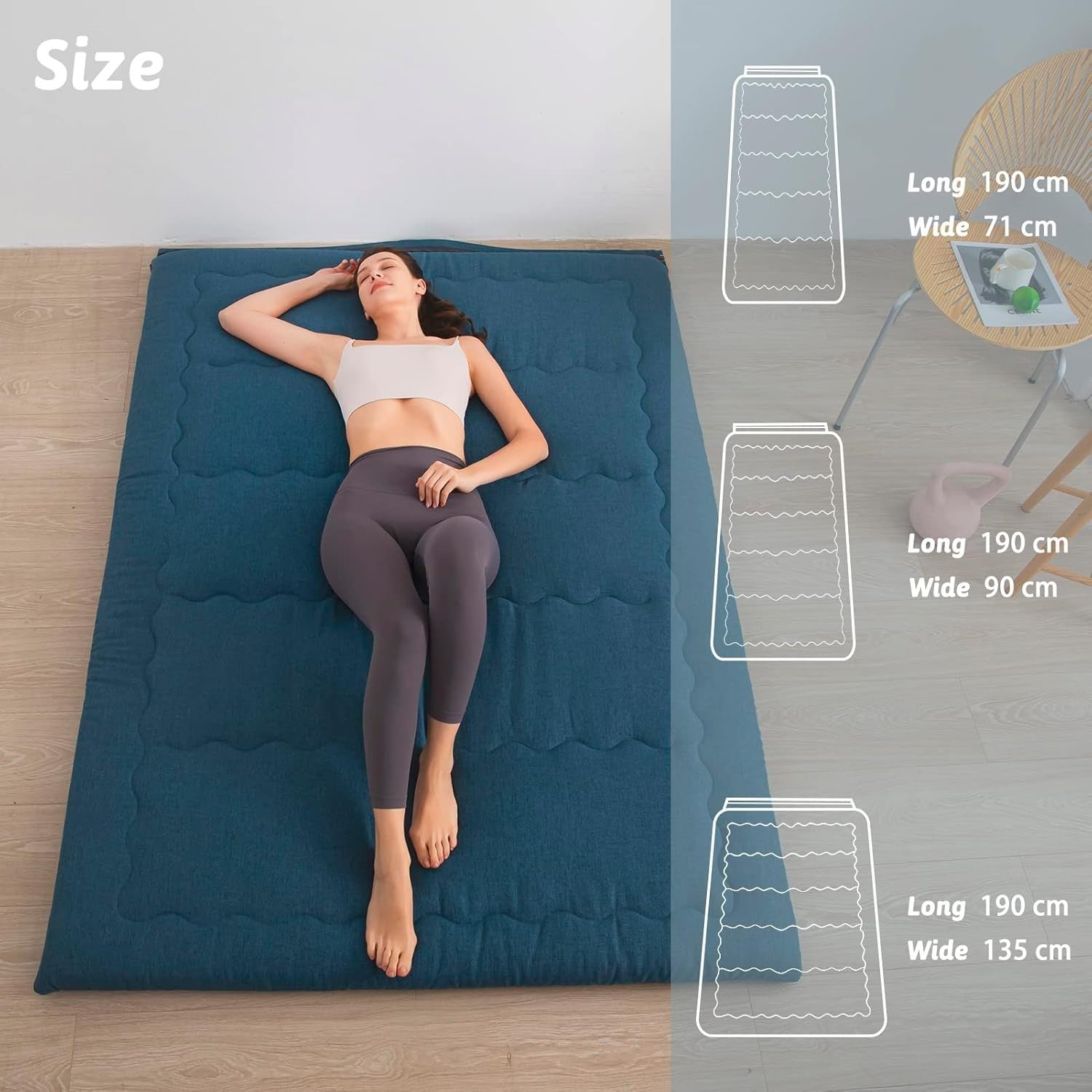 Foldable Foam Futon Mattress Outdoor Indoor Bed Guest Floor Camping Pad